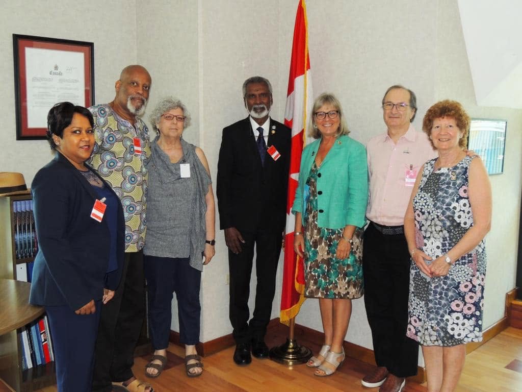 Members of the Rotary Clubs of St Augustine and Willowdale during a courtesy call at the High Commission of Canada